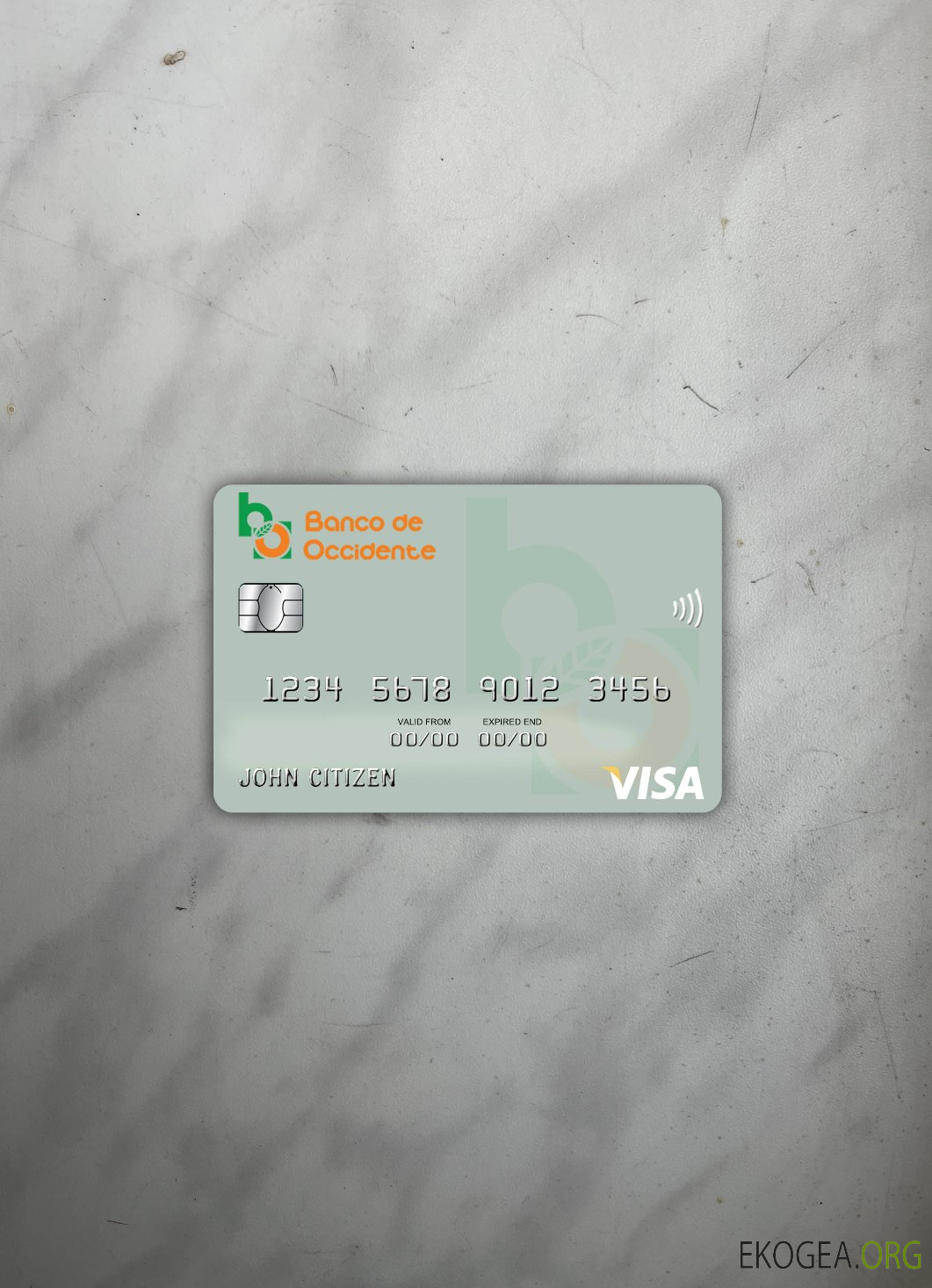 Honduras Banco de Occidente carte visa photolook recto